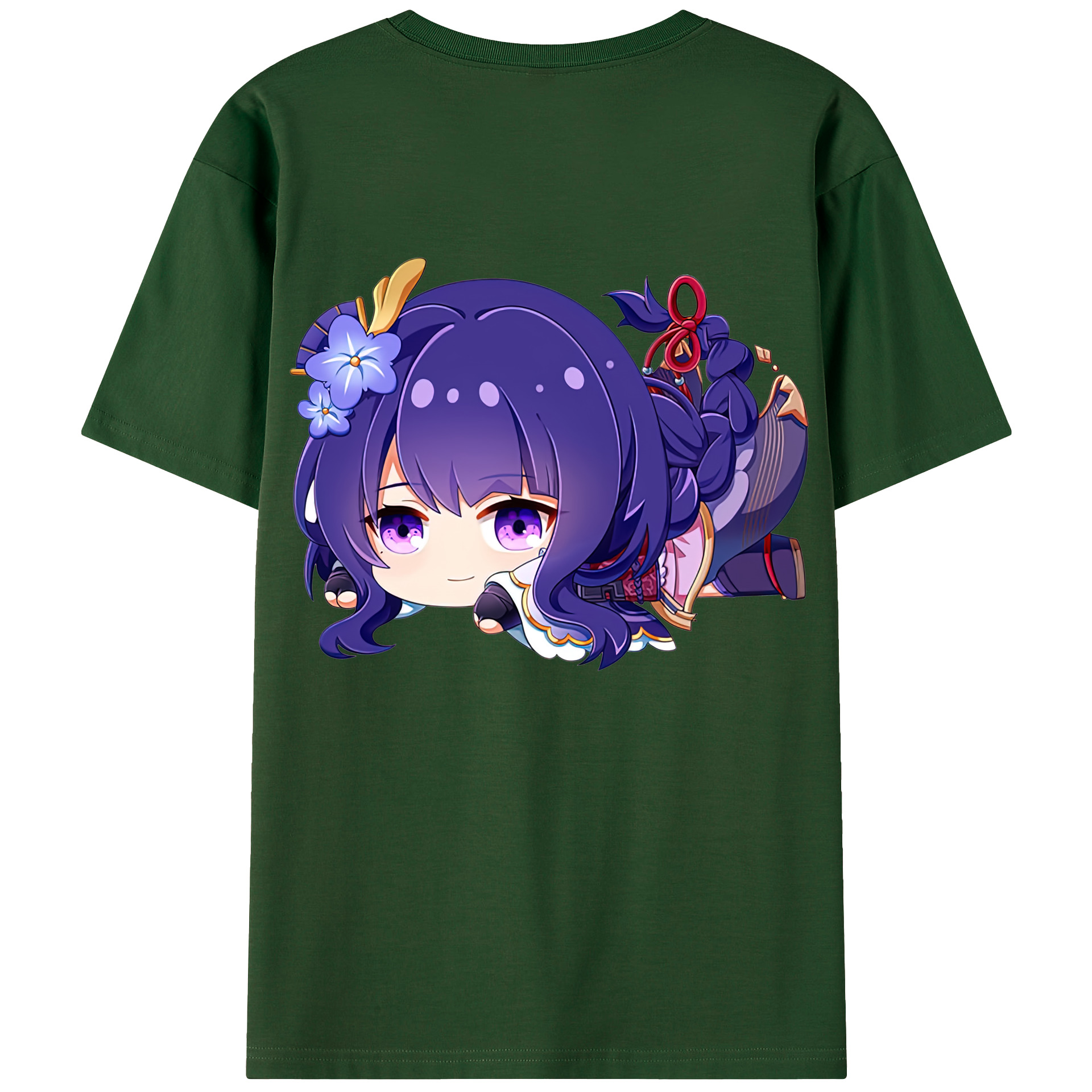 げんし神 雷電将軍 らいでんしょうぐん genshin Raiden Shogun 綿100％半袖Tシャツ（背面プリント）